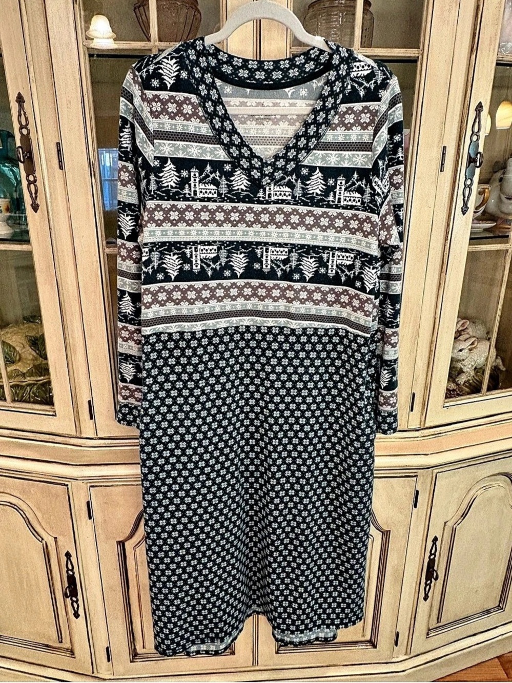 Cuddl Duds Women's Patterned Night Gown Size Large EUC